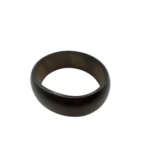 Round Wooden Bangle Bracelet 1.25 inch Width - Picture 3 of 5